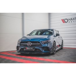Накладка сплиттер на передний бампер Вар2 на Mercedes A W177 A35 AMG